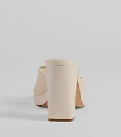 Cute Vibes Bow Platform Knit Mules