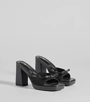 Cute Vibes Bow Platform Knit Mules