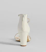 Love To Sparkle Rhinestone Strap Block Heels