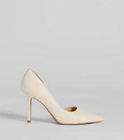 Classic Sleek Faux Leather Cutout Pumps