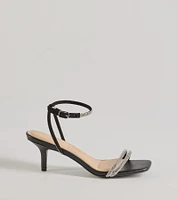 Chic Glamour Rhinestone Strappy Stiletto Kitten Heels