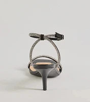 Chic Glamour Rhinestone Strappy Stiletto Kitten Heels