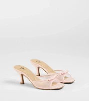 Adorable Bow Mesh Strap Stiletto Mules