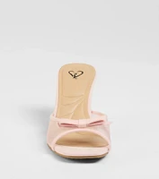 Adorable Bow Mesh Strap Stiletto Mules