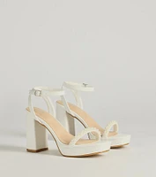 Another Status Faux Pearl Platform Heels