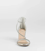 Love To Sparkle Rhinestone Strap Block Heels