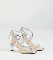 The Limelight Rhinestone Strap Metallic Heels