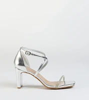 The Limelight Rhinestone Strap Metallic Heels