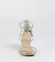 The Limelight Rhinestone Strap Metallic Heels