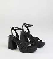 Darling Sunshine Eyelet Platform Block Heels