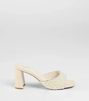 Classy And Cute Faux Pearl Block Heels
