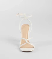 So Elegant Twist Strappy Block Heels