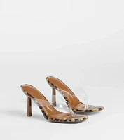 Lady Leopard Thong Stiletto Mules