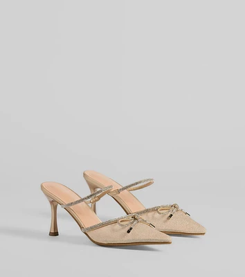 Chic Steps Glitter Mesh Stiletto Pumps