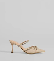 Chic Steps Glitter Mesh Stiletto Pumps