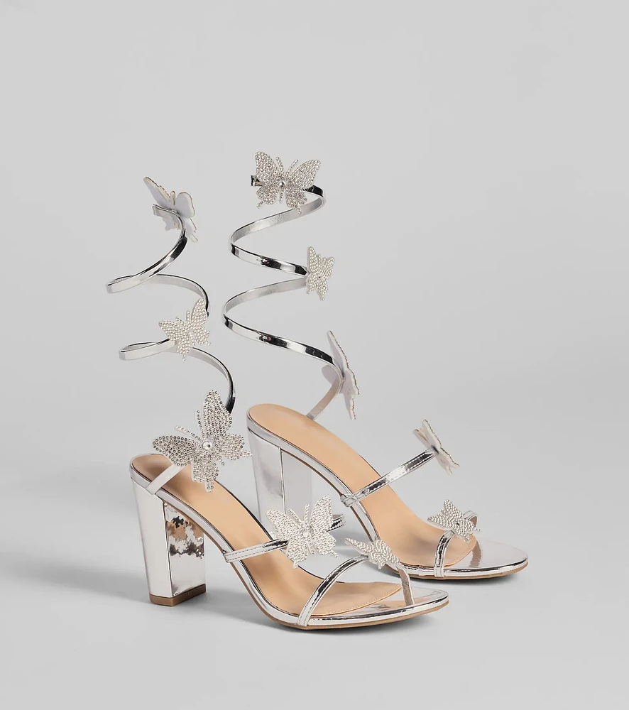 Flutter And Shine Spiral Block Heels