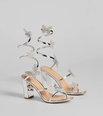 Flutter And Shine Spiral Block Heels