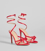 Chic Charm Bow Spiral Stiletto Heels