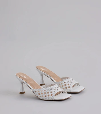 All Kinds Of Sweet Woven Stiletto Mules