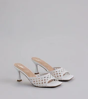 All Kinds Of Sweet Woven Stiletto Mules