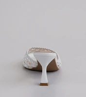 All Kinds Of Sweet Woven Stiletto Mules