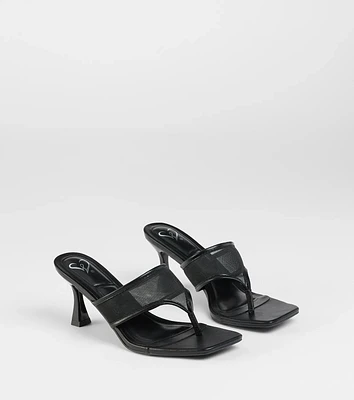 Sheer Twist Mesh Thong Stiletto Mules