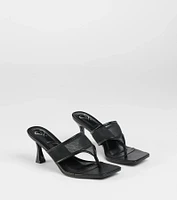 Sheer Twist Mesh Thong Stiletto Mules