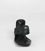 Sheer Twist Mesh Thong Stiletto Mules