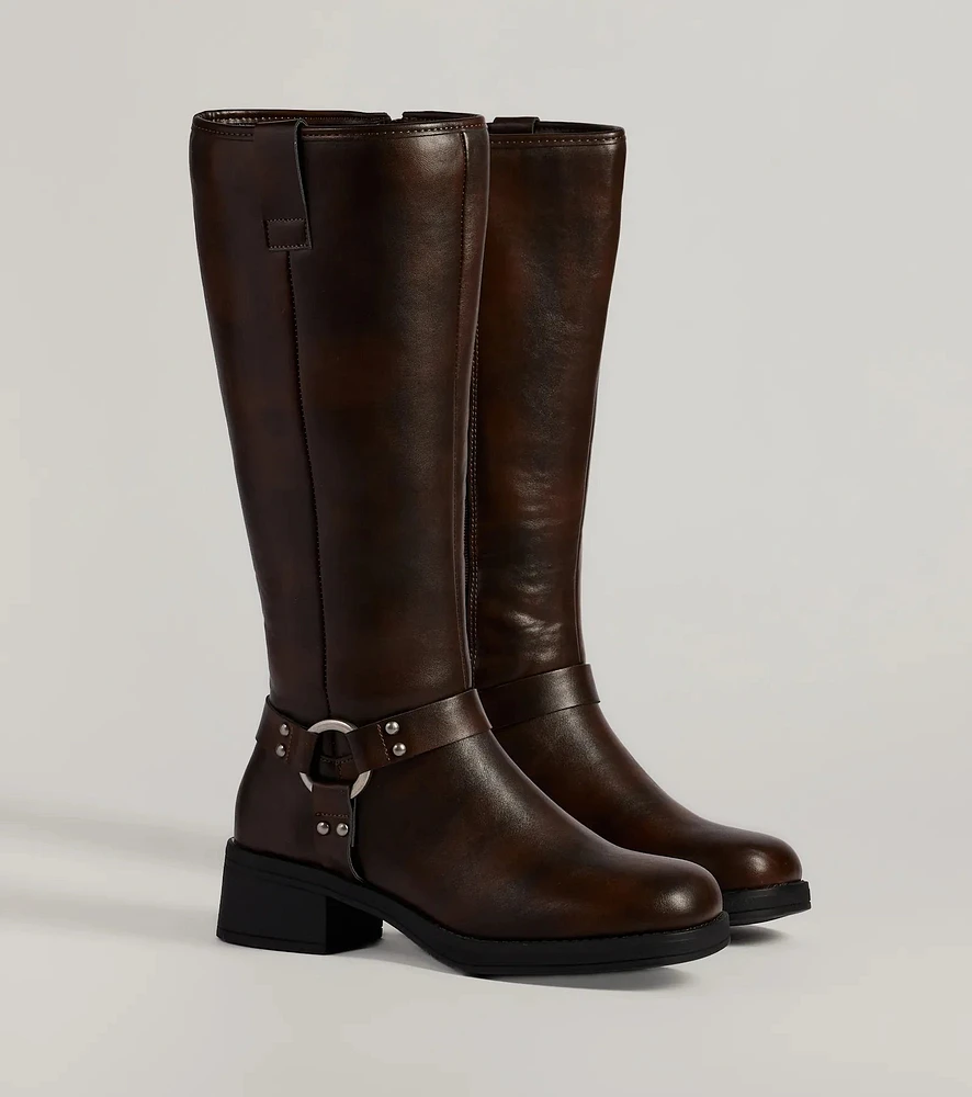 Edgy Moves Under-The-Knee Moto Boots