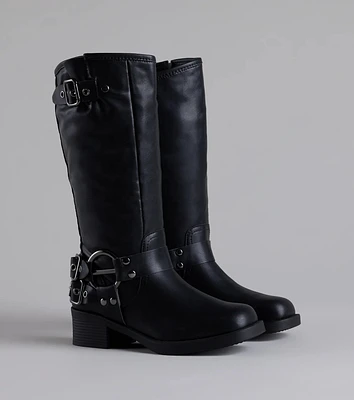 Bring The Edge Buckled Square Toe Boots