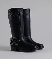 Bring The Edge Buckled Square Toe Boots
