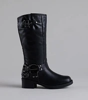 Bring The Edge Buckled Square Toe Boots