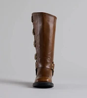 Totally Edgy Buckled Square Toe Boots