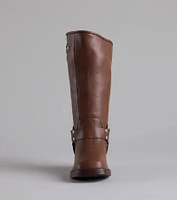 Bring The Edge Buckled Square Toe Boots