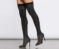 Rhinestone Qween Stocking Boots