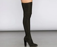 Midnight Kisses Knit Thigh High Boots