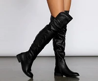 Thigh High Faux Leather Riding Boots