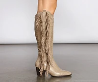 Scoot N' Boogey Fringe Tan Cowboy Boots