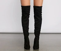 Essential Faux Suede Stiletto Thigh High Boots