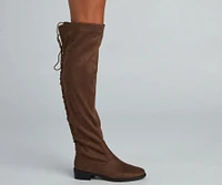 Walk It Out Faux Suede Lace Up Boots