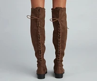 Walk It Out Faux Suede Lace Up Boots