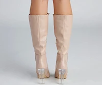 Clearly Chic Lucite Heel Boots