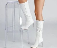 Clearly Chic Lucite Heel Boots