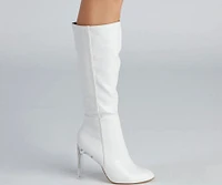 Clearly Chic Lucite Heel Boots