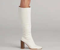 Level Up Faux Leather Under The Knee Boots