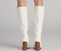 Level Up Faux Leather Under The Knee Boots