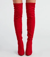 Sultry Lace-Up Thigh-High Boots