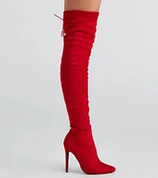 Sultry Lace-Up Thigh-High Boots
