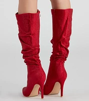 Shine Slouch Stiletto Boots