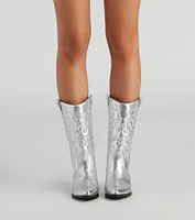 Major Glam Metallic Cowboy Boots